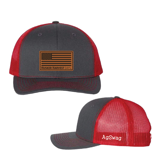 Husker Harvest Days Leather American Flag Charcoal/Red