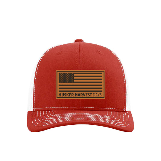 Husker Harvest Days USA Leather Patch Hat